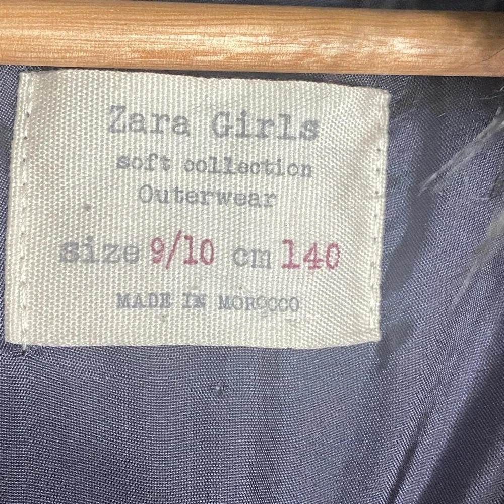 Zara‎ Girls Soft Collection Wool Blend Red Wine Pea Coat Faux Fur Hood Sz 9/10